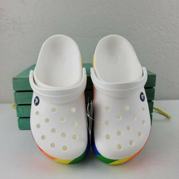 Crocs CROCBAND RAINBOW 206361W White-Multi Block - Picture 2 of 10